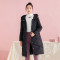 千仞岗2018新品羽绒服女韩版廓形纯色连帽休闲羽绒外套 160/S 魔力黑88005