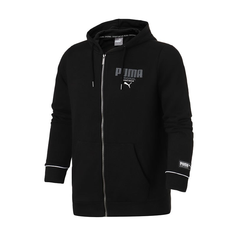 PUMA彪马外套男上衣运动服休闲连帽卫衣853893 S 85389301黑色