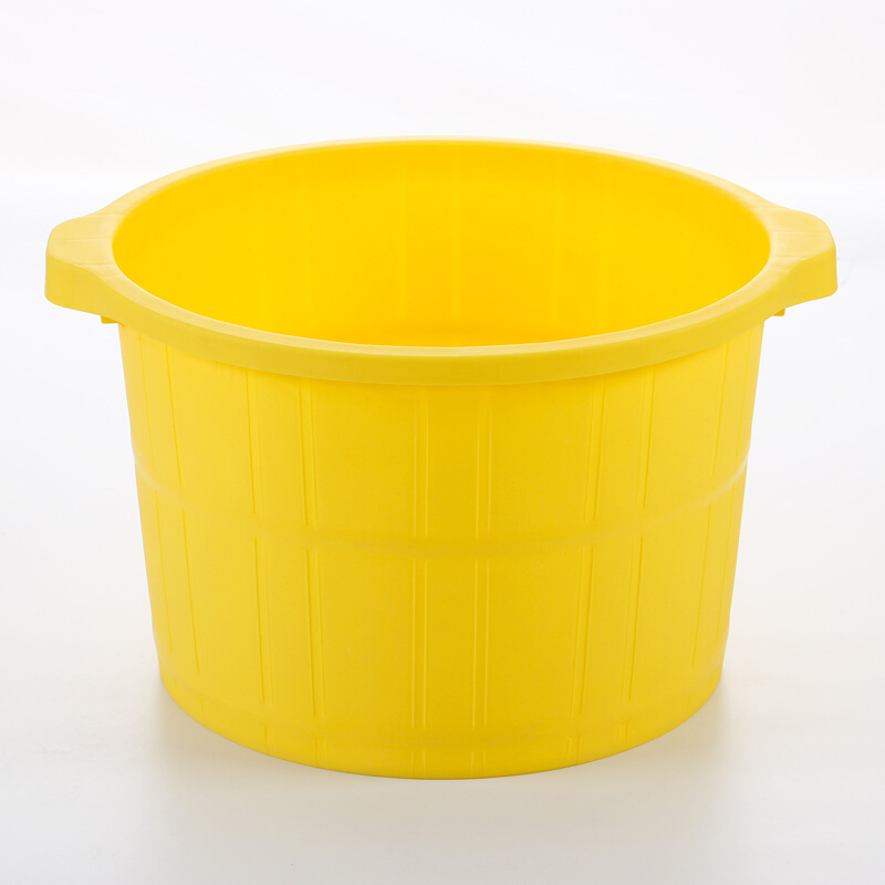 塑料加厚按摩足浴桶加高足疗桶泡脚桶足浴盆家用泡足洗脚盆 黄色