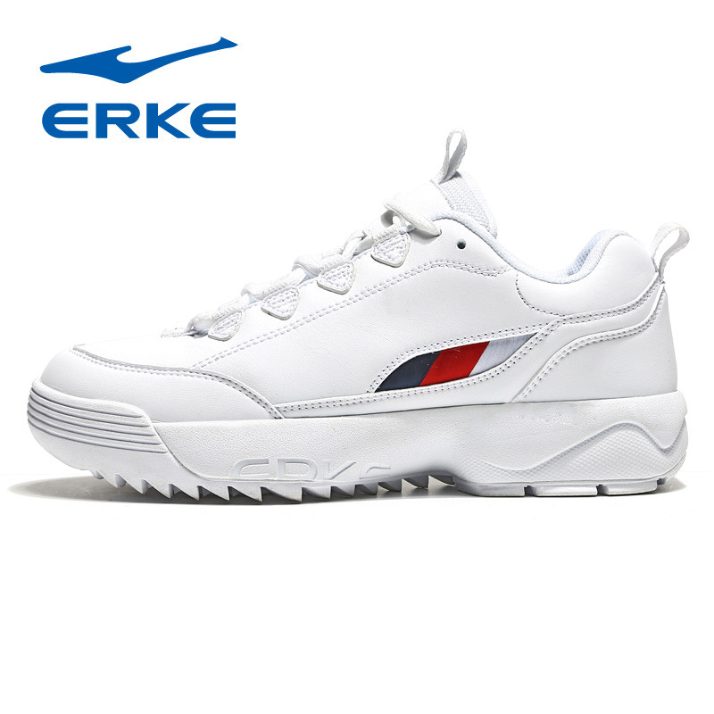 鸿星尔克(ERKE)女鞋休闲鞋透气跑鞋网球跑步鞋女士EVA橡胶减震潮流运动鞋52118312228 正白 37码