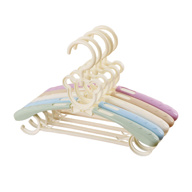 HOUYA 好雅 衣架5只装晾衣架衣撑塑料儿童多功能防滑升缩颜色随机
