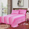 纯棉老粗布凉席三件套加厚全棉床单套件合股粗布床单加厚 1.5m(5英尺)床 粉紫色