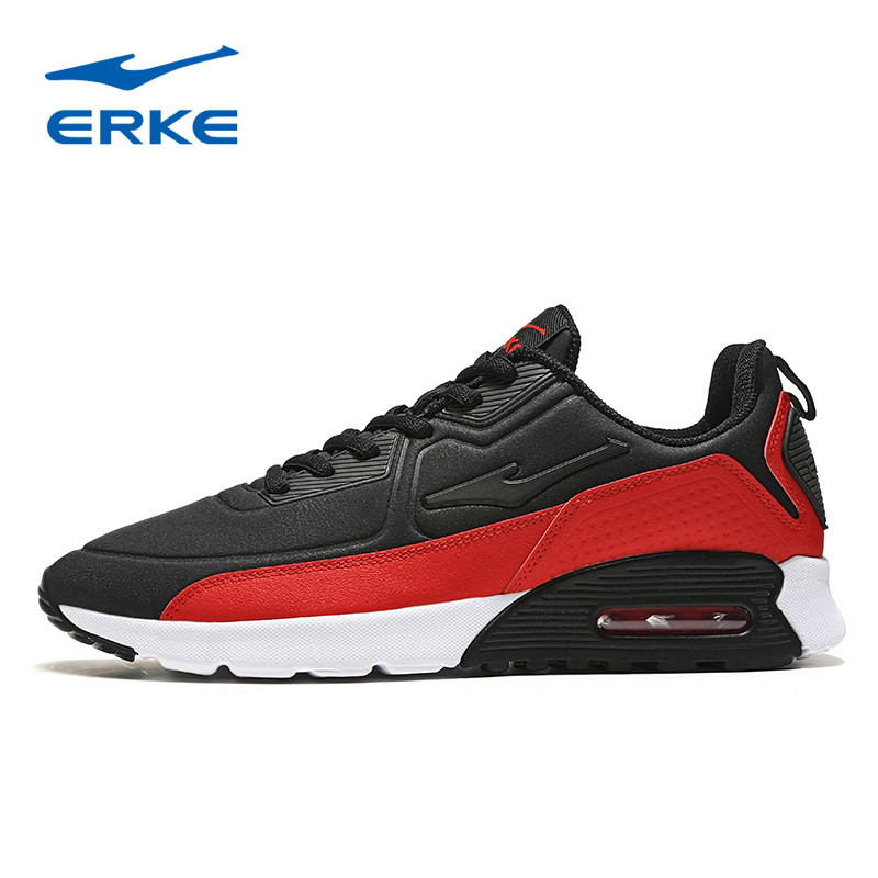 鸿星尔克（ERKE）男鞋运动鞋新款休闲跑步运动鞋轻便耐磨男慢跑鞋11118420359 正黑/大红 40码