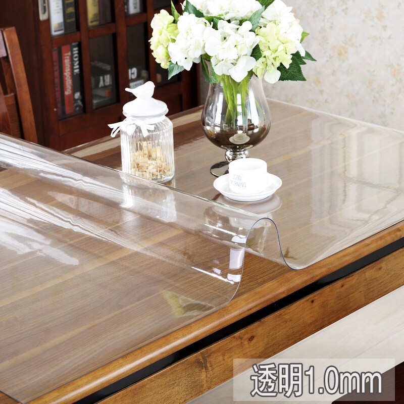 软玻璃PVC透明胶垫桌布防水防烫防油免洗餐桌垫水晶板塑料茶几垫_6 40*60cm(2个装) 透明1.0