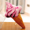 创意冰淇淋抱枕靠垫逼真蛋筒冰激凌毛绒玩具玩偶娃娃送女生_2 大号：65cm 草莓味