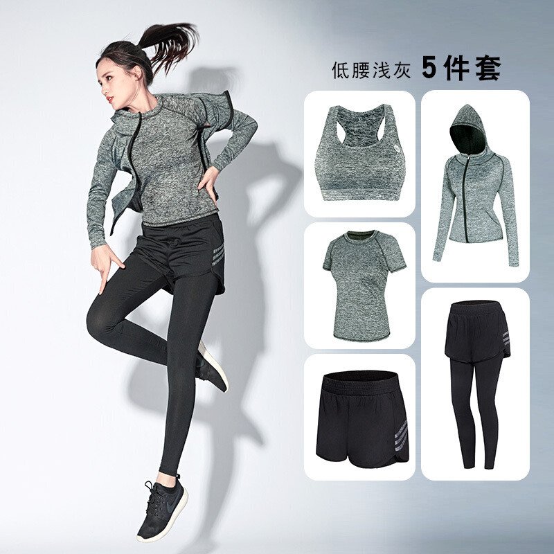 2018新款夏季瑜伽服跑步运动套装女健身房速干健身服女_1 XXL 透明