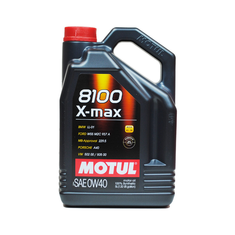摩特（Motul）全合成润滑油 8100 X-MAX 0W-40 A3/B4 SN 5L欧盟原装进口