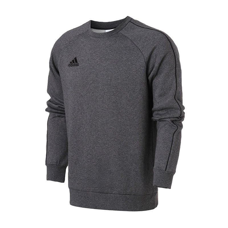 adidas男装卫衣2018新款圆领套头足球休闲运动服CV3960 L CV3960灰色