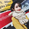 桂兰珊（Guilanshan）围巾女冬季日系小清新百搭刺绣菠萝加厚披肩韩版冬天软妹学生围 米色