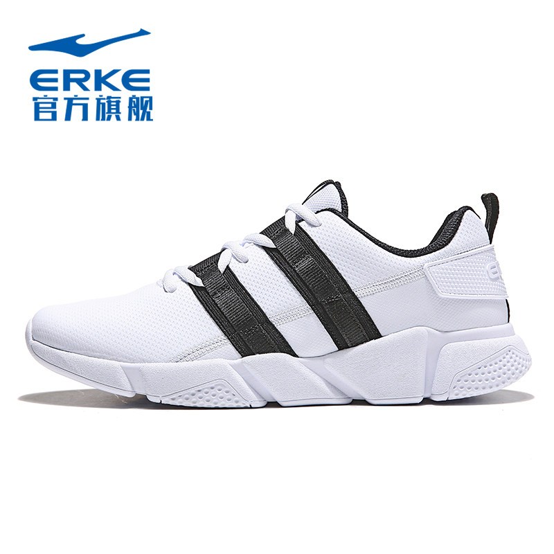 鸿星尔克（ERKE）运动鞋男新款鞋子休闲鞋训练健身跑步鞋 正白/正黑 43