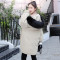 与牧韩版学生冬装棉服女2018新款大毛领中长款宽松加厚面包服外套8902 L 红色