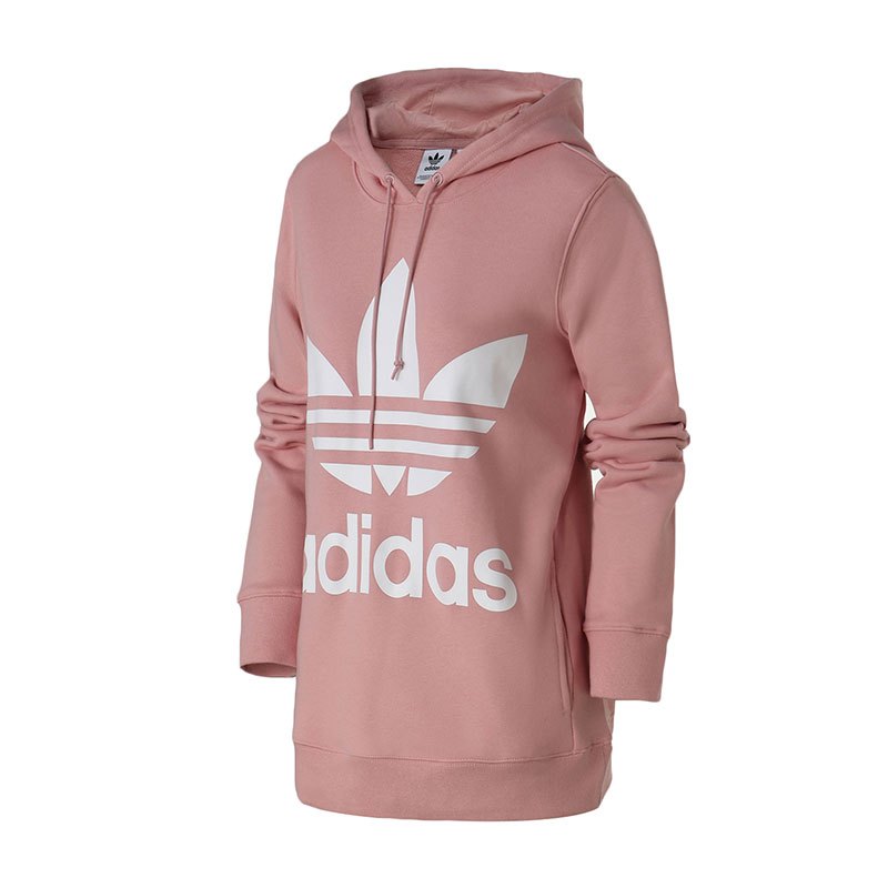 adidas阿迪达斯三叶草大LOGO秋冬季新款女装粉色长袖卫衣DH3134 32 DH3134活力粉