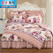 韩版床裙式四件套加厚夹棉床罩磨毛4件套床套被套1.8米2.0米床_4_9 可爱小鹿-粉