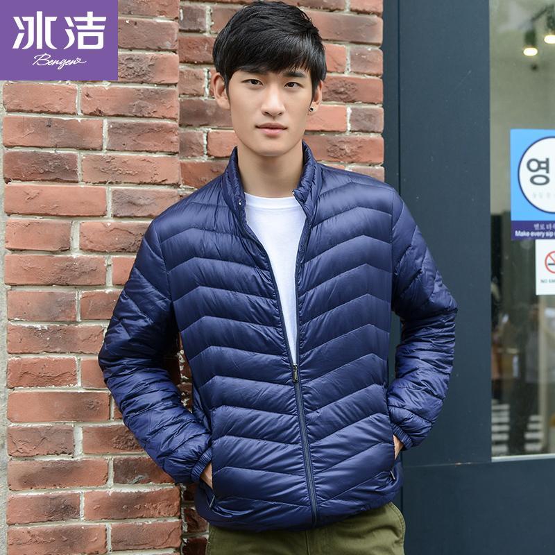 冰洁(BENGEN)轻薄羽绒服男士秋季短款立领青年修身冬季外套 185/XL 5067