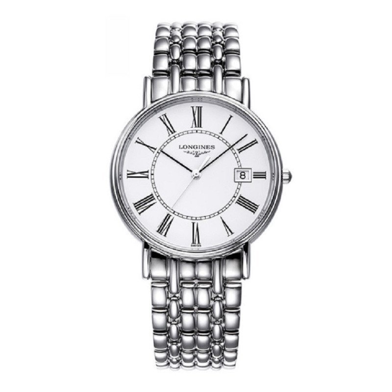 浪琴(Longines)手表瑰丽系列时尚石英休闲男表L4.790.4.11.6 L4.790.4.11.6罗马白盘钢带