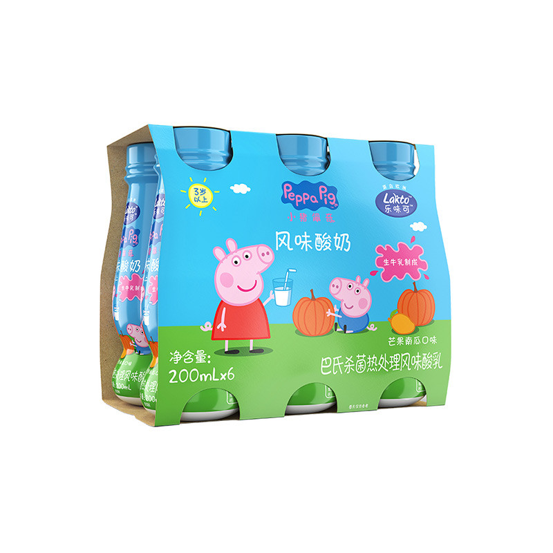 乐味可小猪佩奇清甜原味风味酸奶 200ml*6