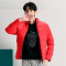 潮流前线2018冬装羽绒服外套男韩版立领短款修身男士休闲外套 XXL 红色