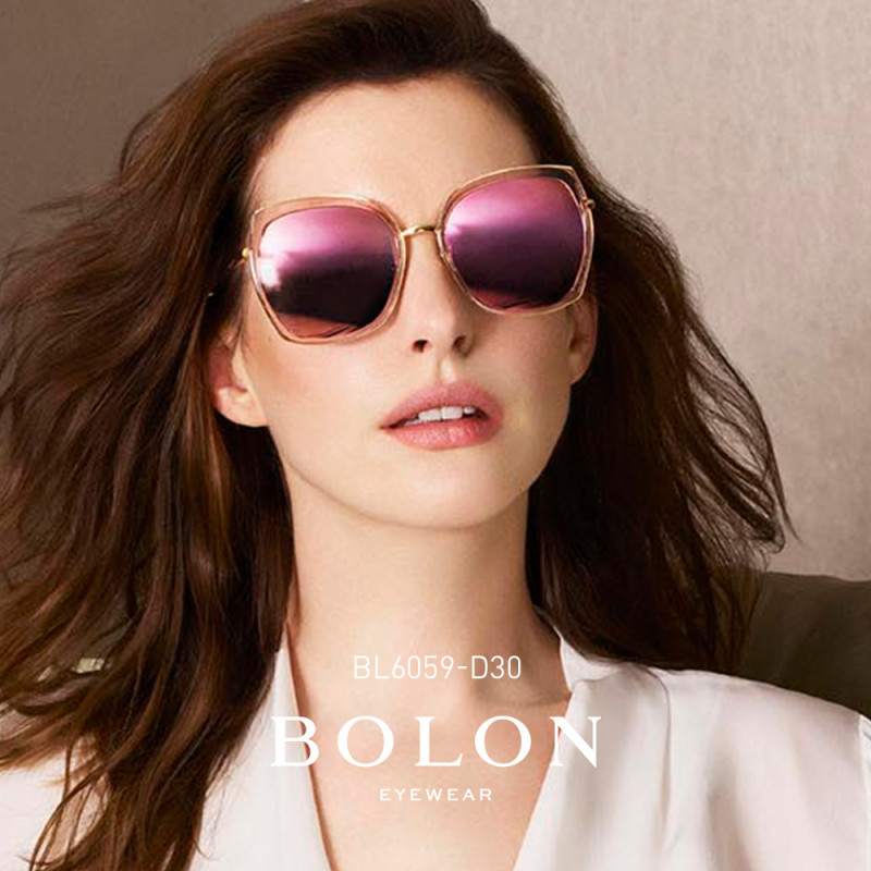 BOLON暴龙2018新款蝶形偏光太阳镜女士个性潮流的墨镜眼镜BL6059 D30粉金色
