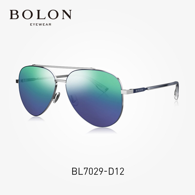 BOLON暴龙2018新款偏光透色太阳镜女士蛤蟆镜个性的墨镜眼镜BL7029 D70蓝绿色