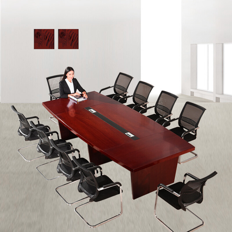 欧宝美 大型会议桌油漆会议桌企业定做大会议桌办公桌 7.2*1.8*0.75M
