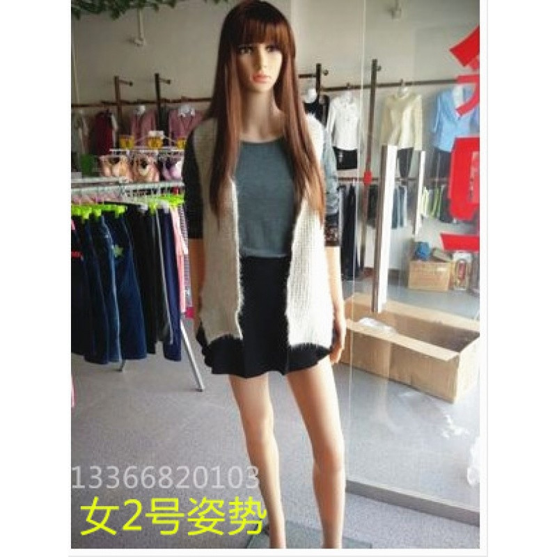 兮木服装店男女士模特全身橱窗假人模型婚纱衣服模特架子展示道具包邮 女2号+假发