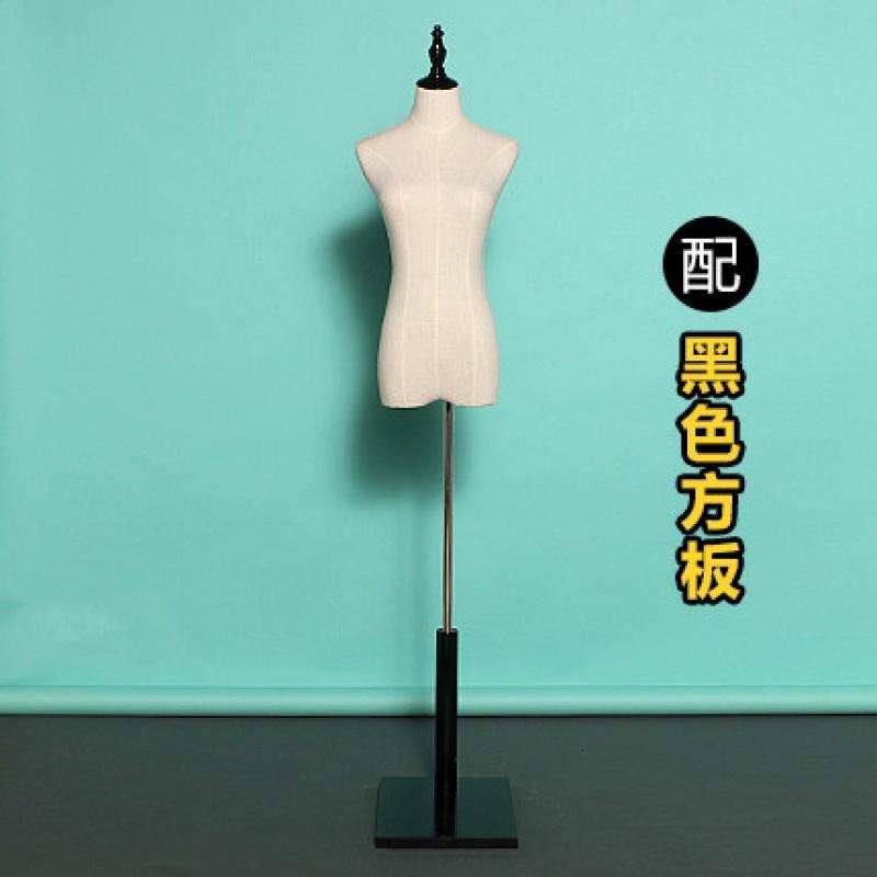 兮木服装店模特道具女半身全身婚纱摄影橱窗展示木器底座高档假人模特_9 配黑色方板
