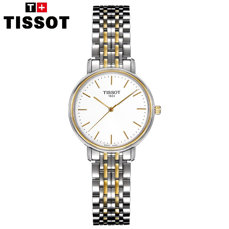 天梭（TISSOT）瑞士品牌魅时系列钢带石英表 女时尚防水精钢钢带女士手表全球联保 T109.210.33.031.00 T109.210.22.031.00