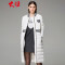 大羽2018秋冬新款修身中长款轻薄羽绒服女立领时尚冬季厚外套9763 XL/175/96 白色