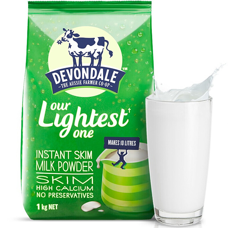 德运(Devondale)高钙脱脂成人奶粉1KG