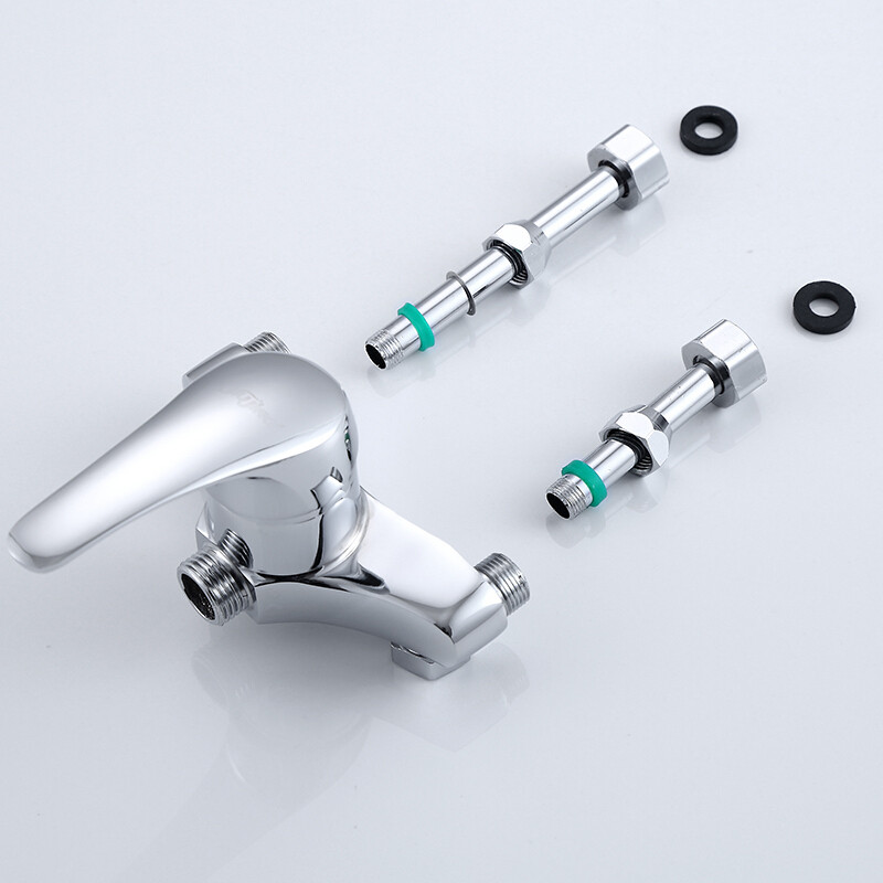 家柏饰全铜u型电热水器混水阀明装开关淋浴器通用配件冷热混合出水