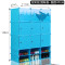 灵孜格 简易衣柜 成人环保收纳盒 杂物收纳箱 塑料储物柜儿童收纳柜 9门成人加深+2层鞋格蓝色