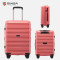 【银座】行李箱拉杆箱万向轮 20寸PP硬箱女 时尚防刮旅行箱可扩展 24寸 红色
