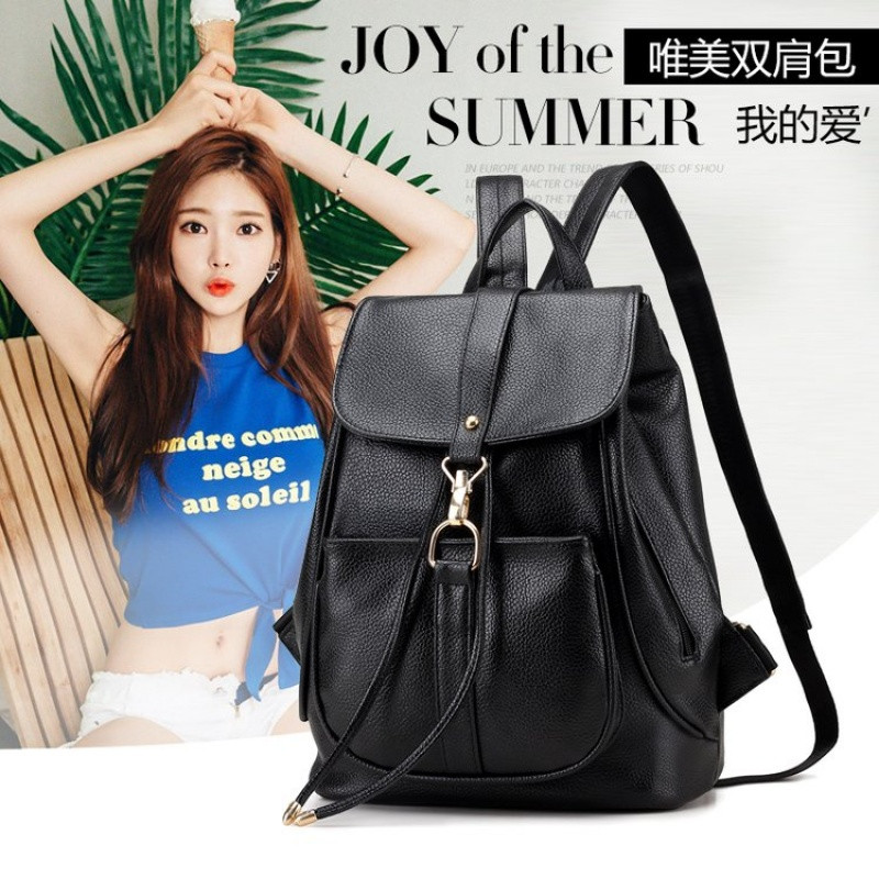 girdio麦麦网供新款pu双肩包_3 黑色