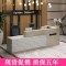 收银台公司前台接待台吧台柜台防大理石纹烤漆前台桌迎宾台咨询台_678_719 灰白哑光免漆_左高标准款_300x60x100cm