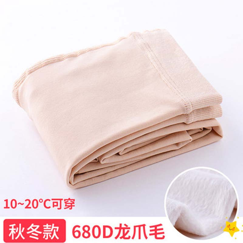 女童连裤袜春秋冬季加绒加厚保暖跳舞打底裤子外穿儿童白色舞蹈袜简约清新婴童袜裤 M码建议身高110-120cm35-55斤 肤色680D/暖绒中厚款