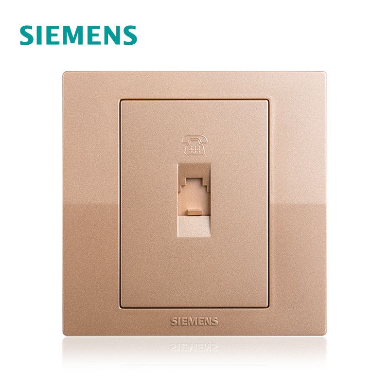 西门子（SIEMENS）开关电源插座面板悦动香槟金五孔USB一开带16A空调86型家用墙壁 电话 悦动香槟金系列