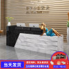 仿大理石收银台柜台简约前台接待台便利店定制转角吧台桌收银台_852_927 右拐角+左隔层柜单拍_380x60x100cm