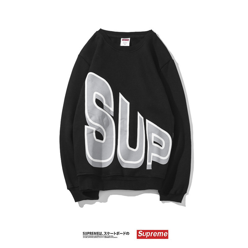 Supreme秋冬经典单品圆领套头字母印花加绒卫衣白色836 M 黑色836加绒