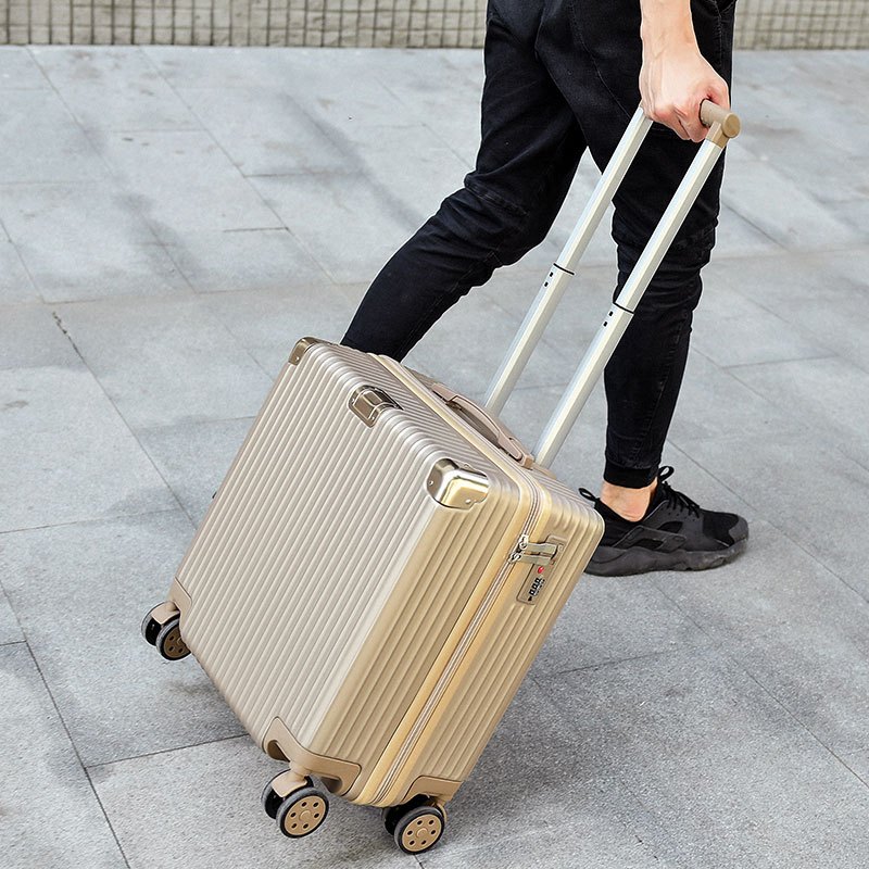 迷你登机箱18寸行李箱包女士24小型旅行箱子商务拉杆箱男20寸韩版_39 22寸 土豪金（复古款）拉丝防刮
