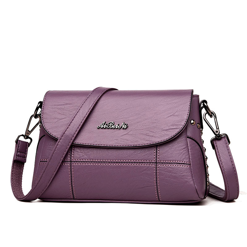 中年女包妈妈包2018新款时尚小包包百搭女士单肩包斜挎包软皮背包_13 香芋紫色（8883）