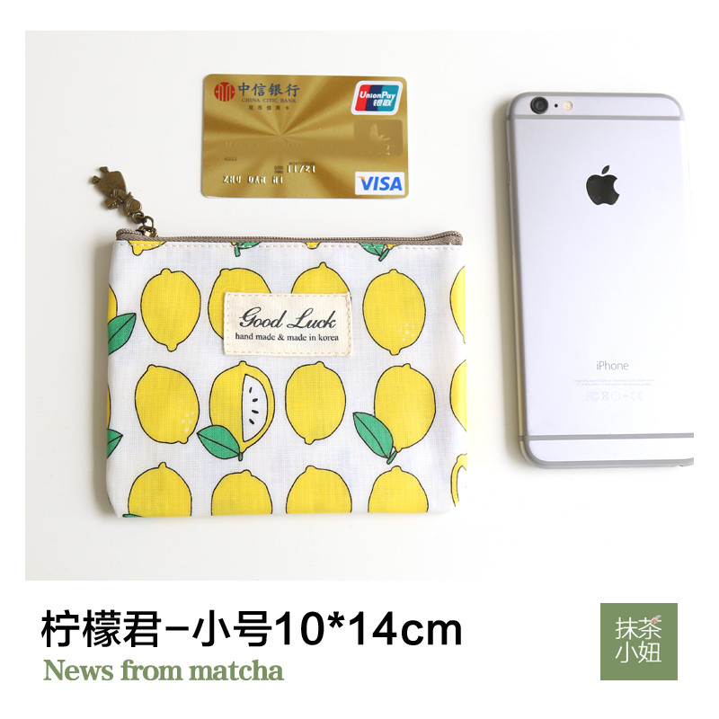 零钱包女可爱小清新迷你韩国防水手拿硬币包卡通小方包化妆小包_4 柠檬黄柠檬君小号