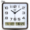 康巴丝静音挂钟客厅日历钟表时尚现代石英钟简约创意万年历挂钟表(6a6)_20英寸（直径50.5厘米） 经典黑 不带液晶