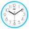 康巴丝钟表挂钟客厅圆形宜家创意时钟挂表简约现代静音电子石英钟(1a2)_9英寸（直径22.5厘米） 蓝色