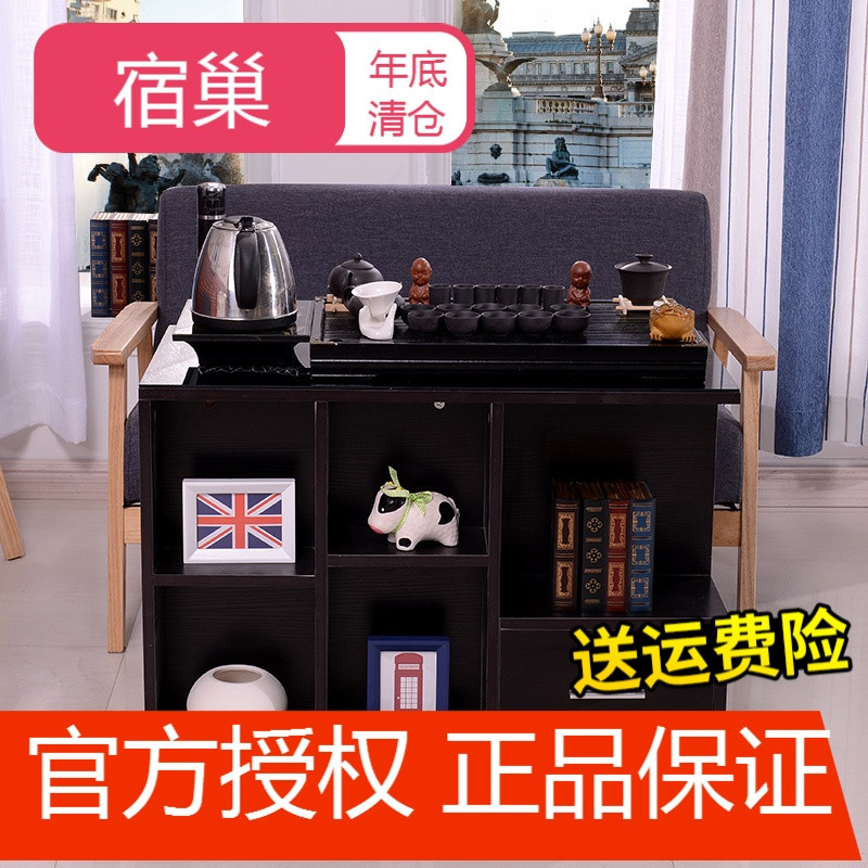 宿巢欧式移动功夫茶几带轮茶车钢化玻璃带轮小茶桌简约小户型茶台 80*50颜色下单后留言