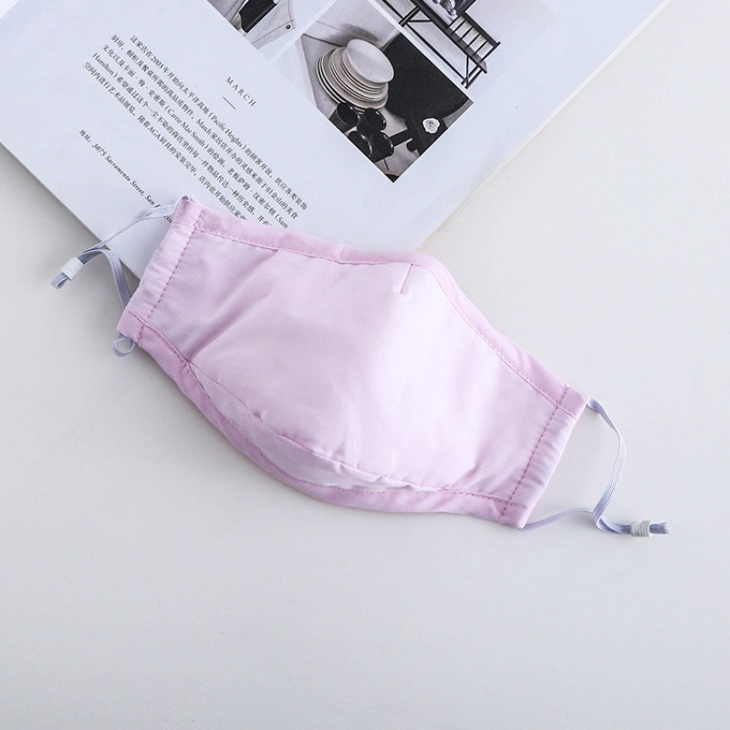 纯棉口罩女防尘秋冬季透气黑色男潮款个性韩版可清洗易呼吸防雾霾 粉色-买一送一发一盒2枚装再送4片滤棉