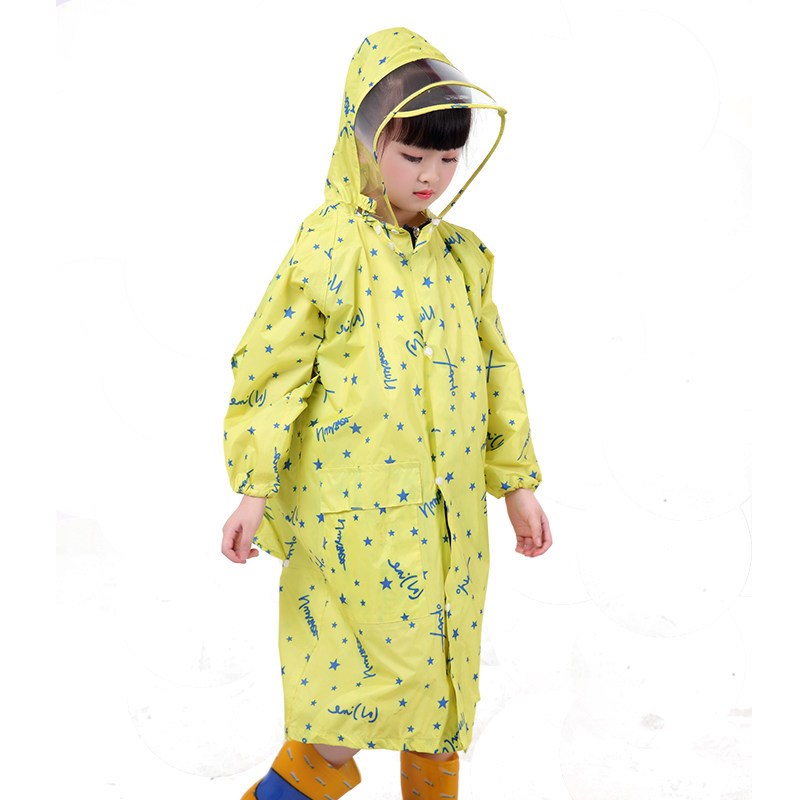 儿童雨衣雨披宝宝雨衣男女童带书包位迷彩雨衣小学生幼儿园雨衣_20 黄色星星