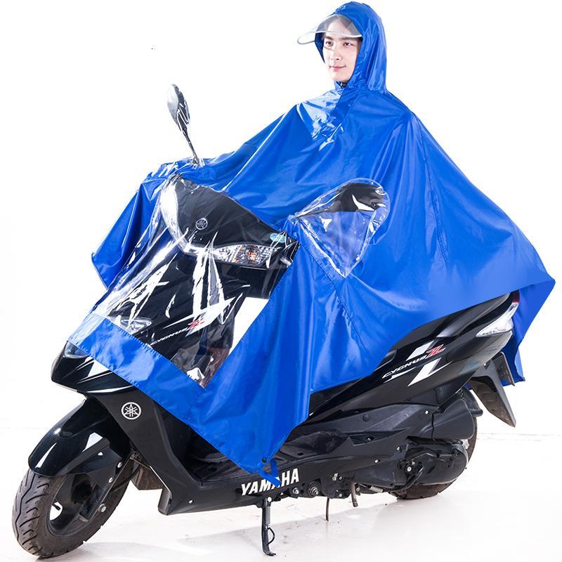 雨衣电动车摩托车雨衣加大加厚雨披男女式单人电瓶车雨衣_2_0 天蓝色普通帽檐