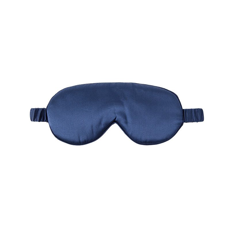 心选舒眠真丝遮光眼罩睡眠神器遮光透气100%桑蚕丝 藏青色