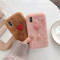 爱心毛绒壳8plus苹果x手机壳XSMax/XR/iPhoneX/7p/6女iphone iPhoneX/XS粉色
