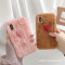 爱心毛绒壳8plus苹果x手机壳XSMax/XR/iPhoneX/7p/6女iphone iPhone7/8棕色